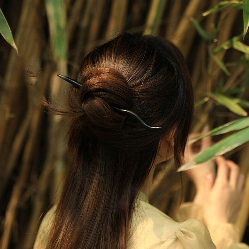 Girl Disk Hair Hanfu For Women Chinese Style Hair Fork Hairpin Hair Accessories Wooden Hair Stick