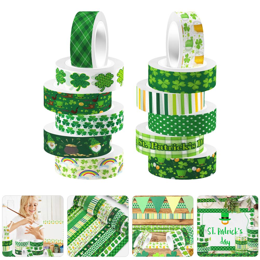 12 Rolls Four-leaf Account Washi Tape Decorative Tapes Vintage Scrapbook DIY