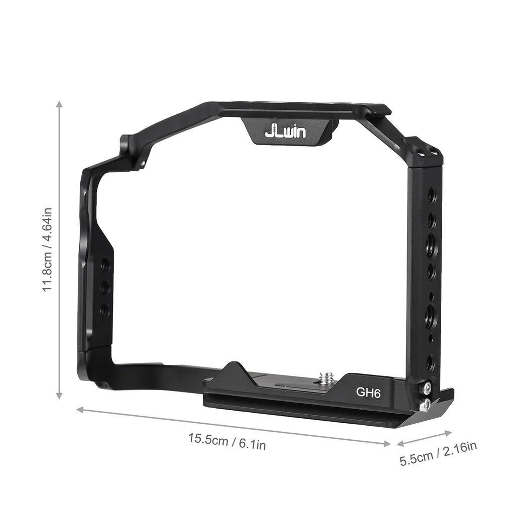 JLwin Kameraschutzkäfig aus Aluminiumlegierung mit Kaltschuhhalterung, magnetischem Schraubenschlüsselschlitz, zahlreiche