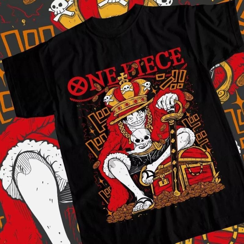 Luffy Sauron ONE PIECE T-shirt European Print Two-dimensional Men's Summer New Men's and Women's Streetwear