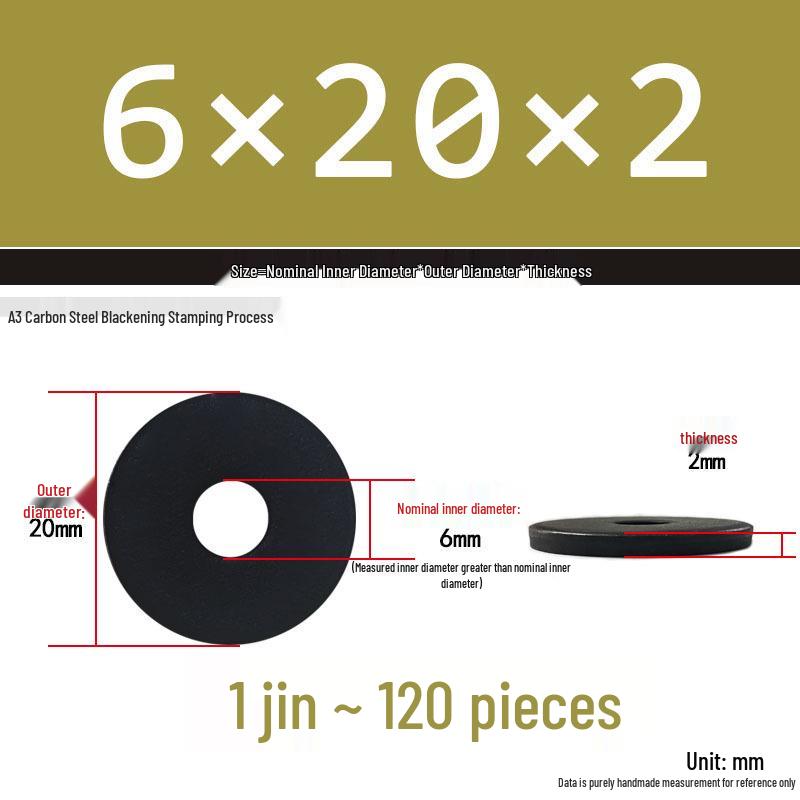 Black Oversized Thickened Round Metal Flat Washer Spacer for Home Use