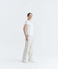 WHOLOVESART [Summer Fabric Added] Unisex Semi-Wide Elastic Waist Slacks Ivory