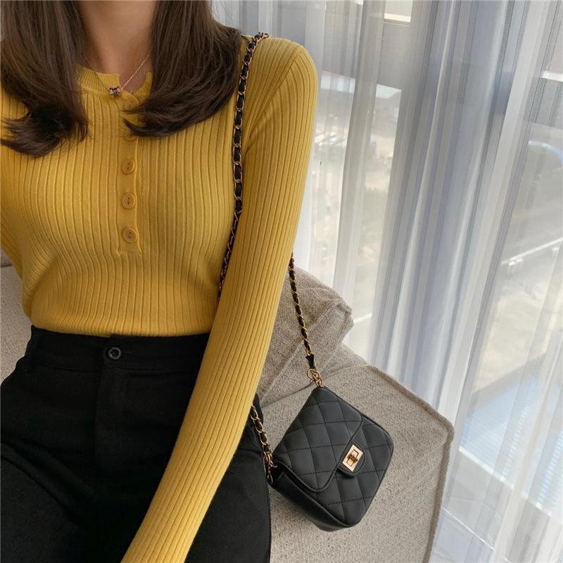 Women's Long-Sleeve Slim-Fit Knitted Pullover: Stylish Base Layer or Standalone Top for Spring & Autumn