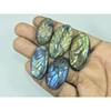 194Cts. Natural Labradorite Carving Oval Cabochon Loose Gemstone 05 Pcs Lot C-3803