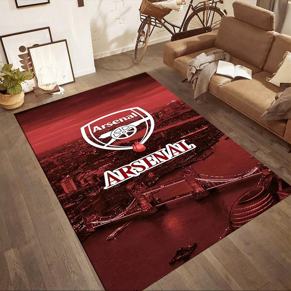 Arsenal Fußballteam Collage Teppich Club Logo Spieler Druck Rutschfeste Rechteckige Fußmatte Fußballfan Wohnzimmer Heimdeko Teppich