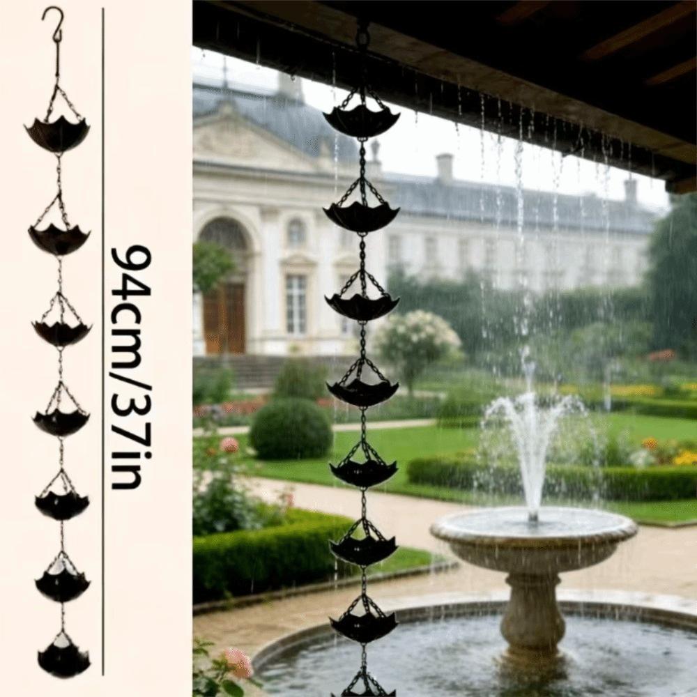 Cherry Blossoms Shape Tulip Rain Chain Iron Rainwater Diverter Chain Garden Drainage