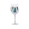 Santa Claus Christmas Tree Christmas Glass Goblet Hand-Painted High Stemmed Wine Cup  Party