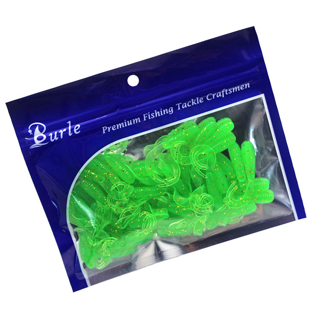 50Pcs Fishing Lures Soft Fishing Lures Soft Twister Tail Swimbaits Lures Twister Tail Swimbaits Soft Artificial Lures