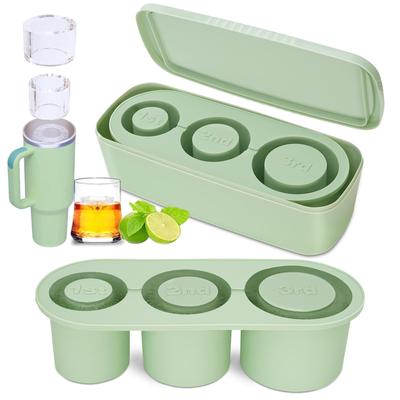 Foremka do lodu do kubków Stanley Tumbler, silikonowe foremki do lodu z pokrywką i pojemnikiem do chłodzenia koktajli, whisky, napojów