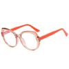 Latest Luxury Design Round Shape Transparent Leopard Lady Frame Color Shift Anti Blue Light Hyperopia Reading Glasses +2 +4 +6