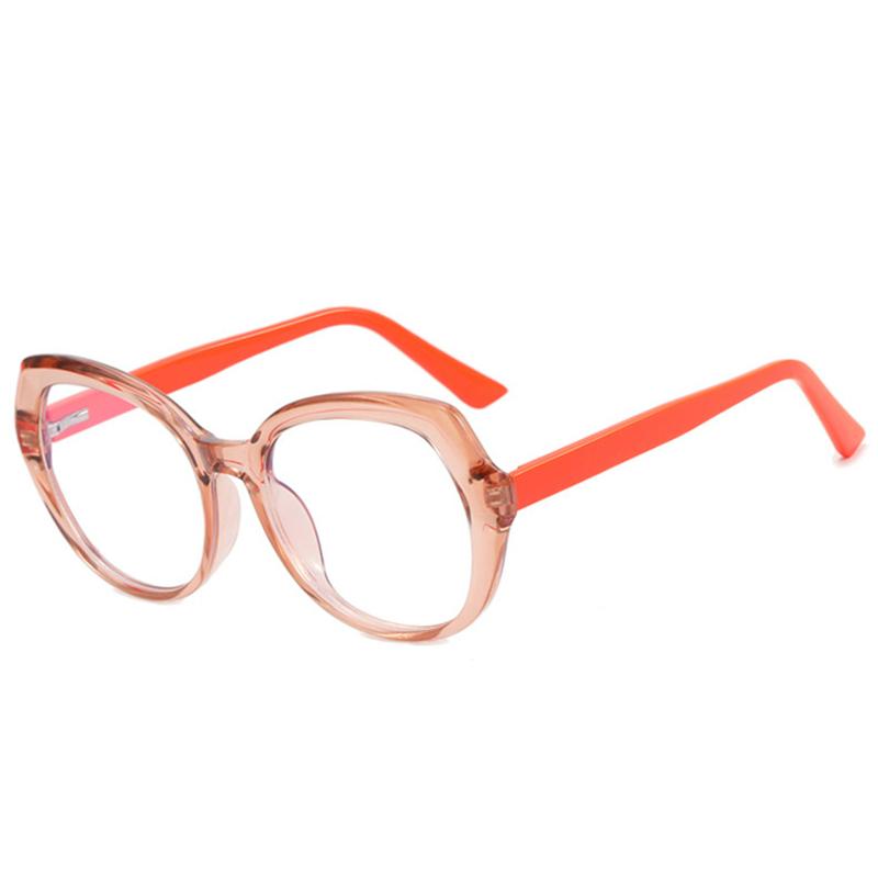 Latest Luxury Design Round Shape Transparent Leopard Lady Frame Color Shift Anti Blue Light Hyperopia Reading Glasses +2 +4 +6