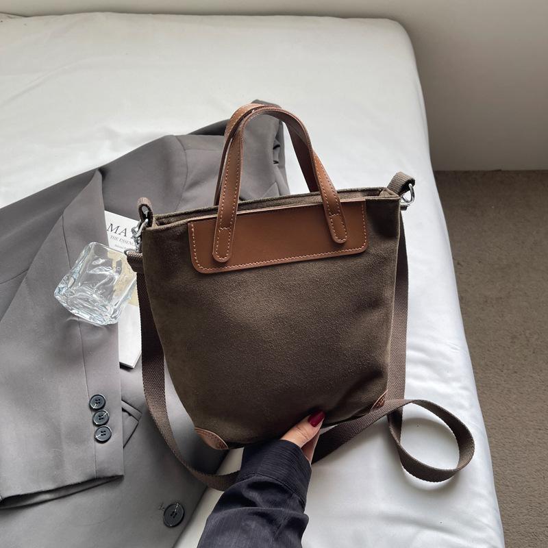 Retro Korean Canvas Handbag Women's Bag 2025 New Large-capacity Casual Shoulder Bag Commuter Underarm Messenger Bag