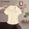 La Chapelle Women's Slim Fit Winking Bear Polo T-Shirt