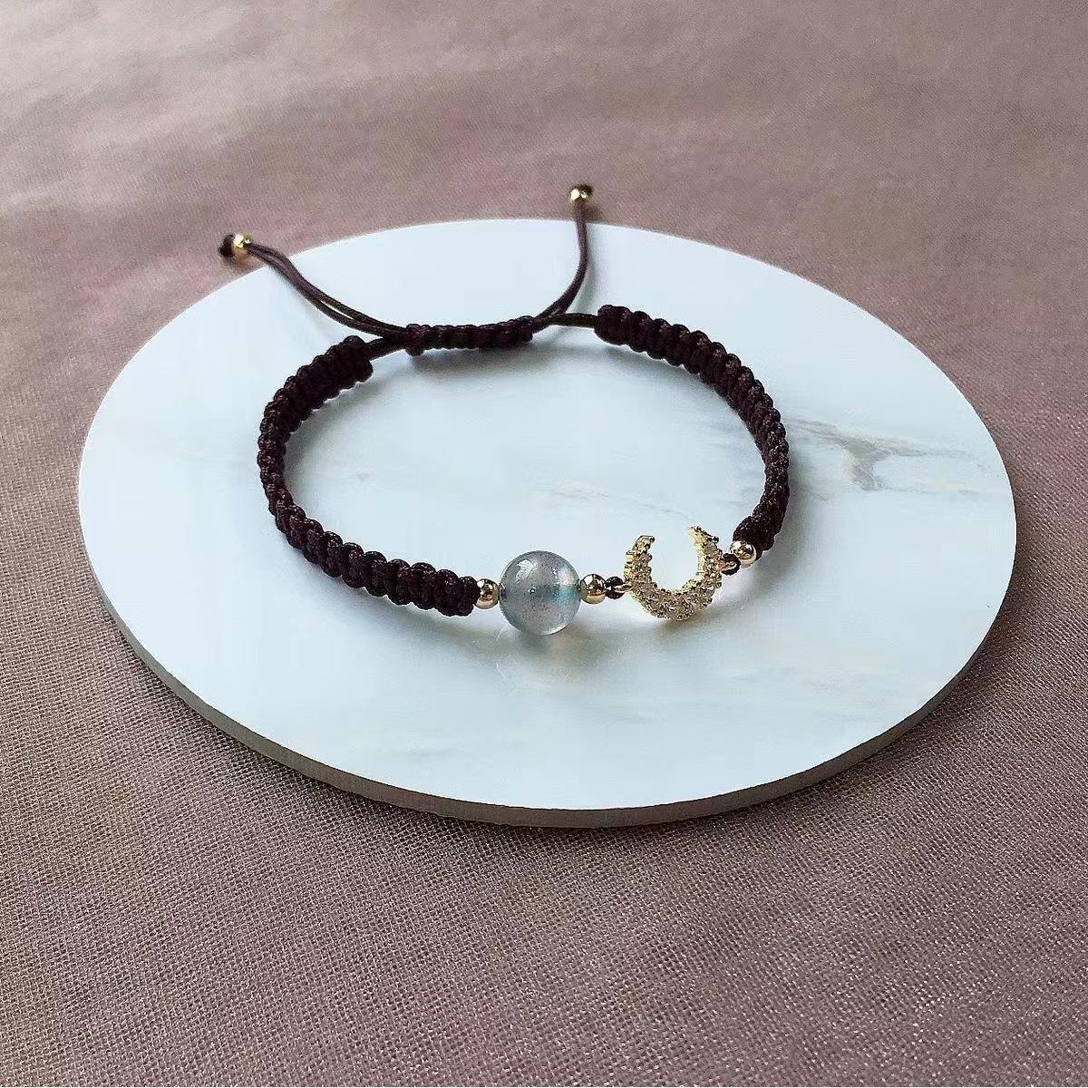 Natural Back Blue Moonlight, Moon And Starry Sky Bracelet, Fashion Bracelet.