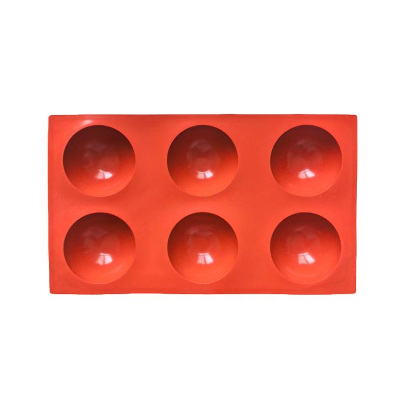 6 Holes Circular Footprint Silicone Baking Mold Reusable BPA Free Mould for Fondant Cookie Pudding Home DIY Baking