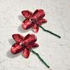 Enamel Design Red Flower Earrings Big Flower Fairy Earrings Vintage Jewelry Accessories  Women