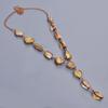 Lemon Topaz Rough Stone Copper Electroformed Chain Friend Gift Necklace Jewelry V-22