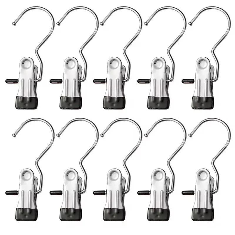 10PCS Clothespins Laundry Clothes Pegs Hook Portable Hanging Clothes Clip Pants Socks Storage Clip
