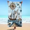 1pc Modern Style Nautical Ship Design Beach Towel, Large Summer Beach Blanket for Pool Parties, Swimming, Camping, Travel