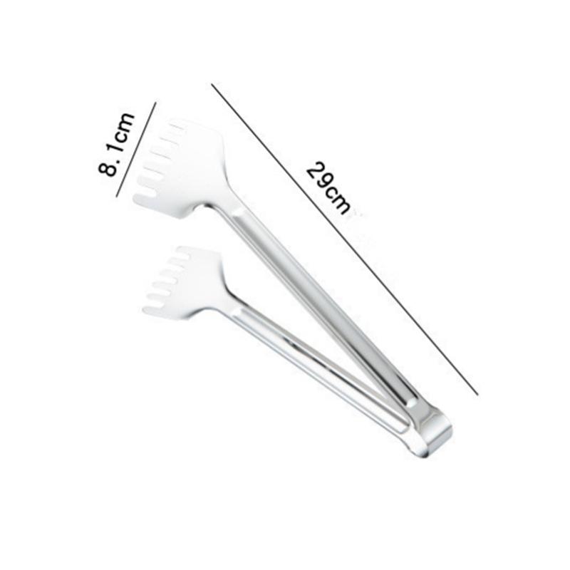 Stainless Steel Food Tongs Frying Spatula Drain Oil Clips Meat Salad Bread Barbecue Clamp Kitchen Cooking Accessories