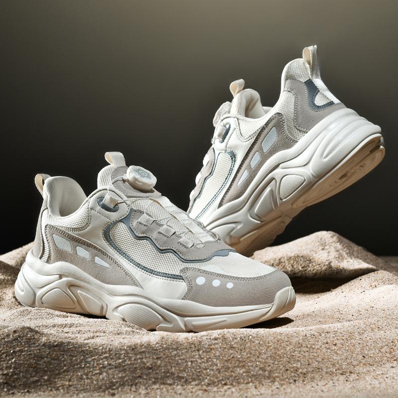 Spring Casual Men's Shoes Mesh Breathable Boys' Shoes Lace-Free Swivel Buckle Sneakers