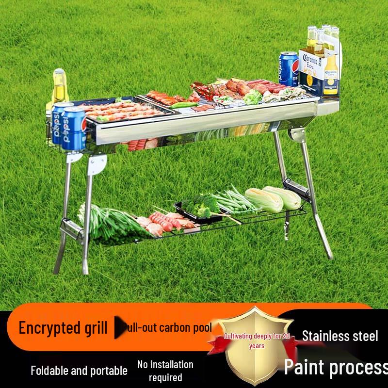 Extra Large Portable Folding Charcoal BBQ Grill