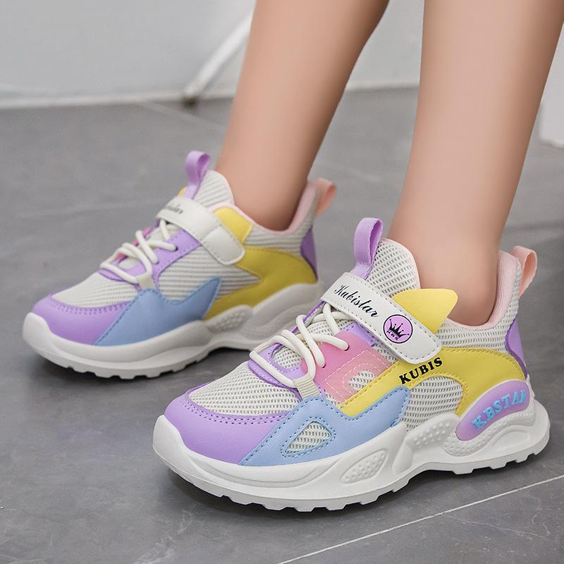 Girls' Spring Sports Shoes Mesh Running Shoes Soft Sole Girls Casual Shoes