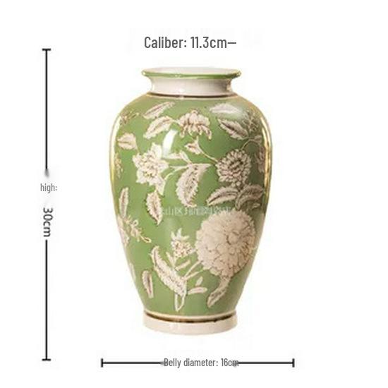 Hand-Painted Blue & White Porcelain Vase - Luxury Ceramic for Fresh Flowers, Living Room & Dining Table Decor