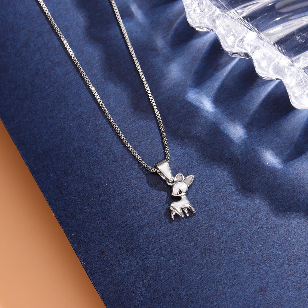 New Fashion Sweet 925 Sterling Silver Aura Deer Christmas Animal Pendant Necklaces XL208
