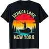 Sommarlov Fiske Vintage Retro New York Seneca Lake Herrar Damer Flickor Barn T-shirt
