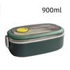 Double Layer Lunch Box Portable Microwave Bento Box Large Capacity Leakproof Food Container with Cutlery Set for Back To School