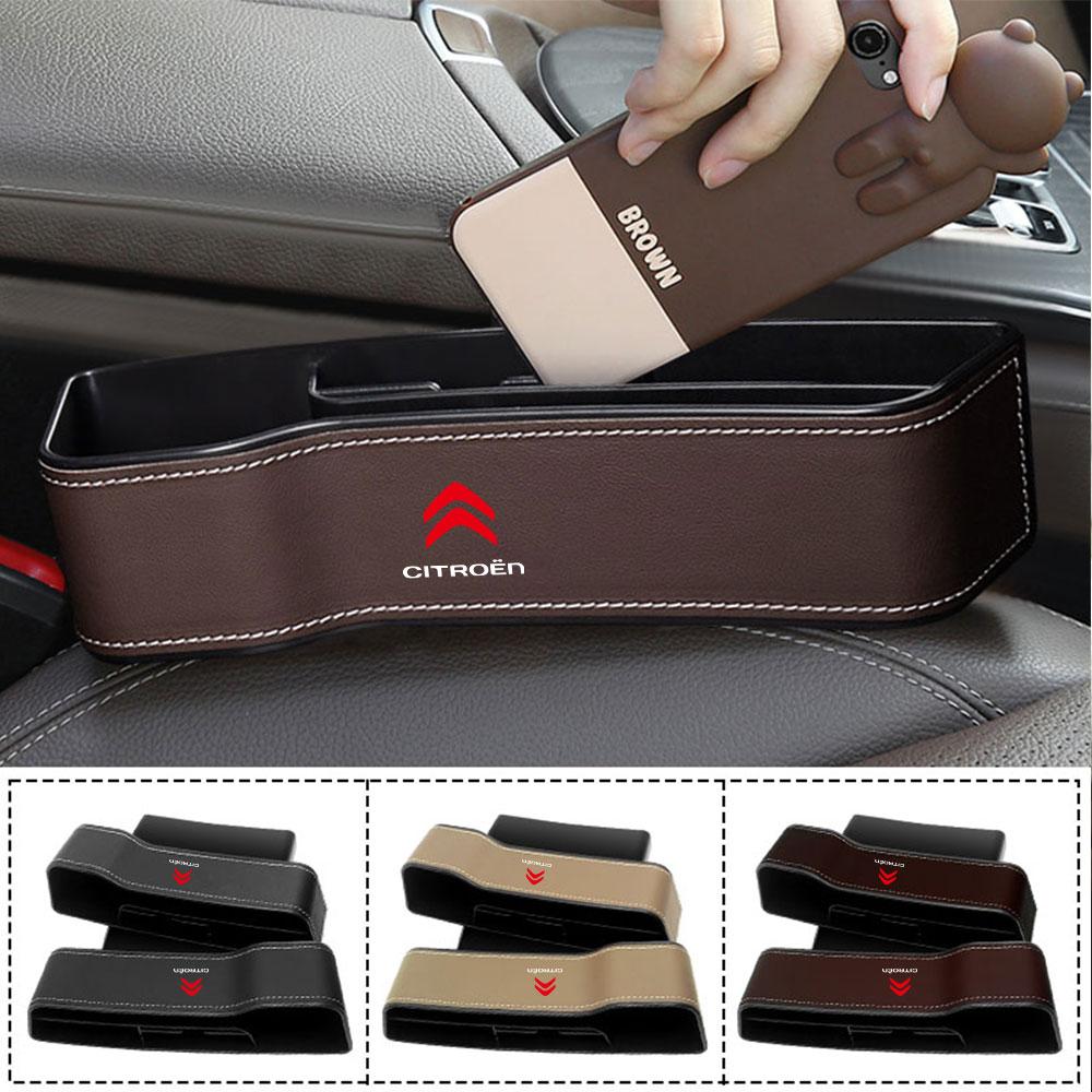 2 Stück Auto Sitzspalt Aufbewahrungsbox Leder Spalt Füller Hülle Für Citroen C1 C3 C4 Grand Picasso C4L C5 C6 C8 VTS Aircross C5x7
