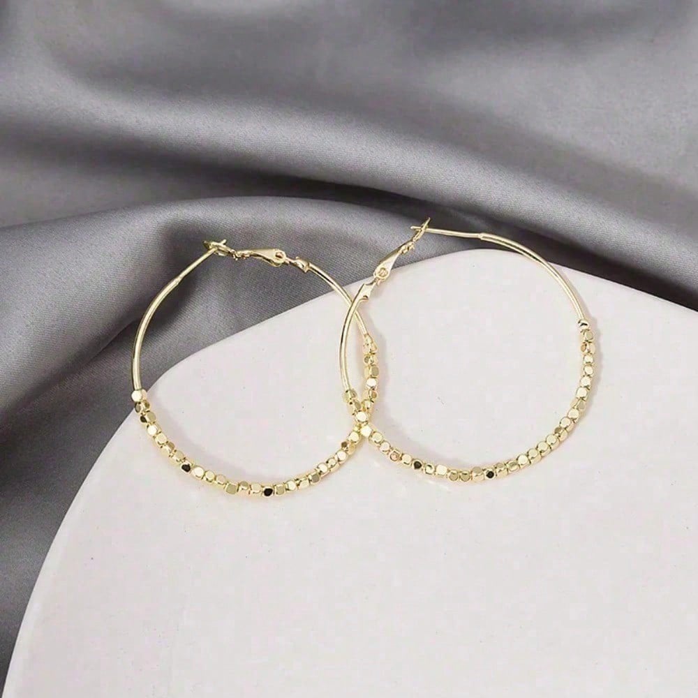 Shiny Hoop Earrings For Women Oorbellen Geometric Circle Earrings Female Fashion Jewelry Boucles D'oreill