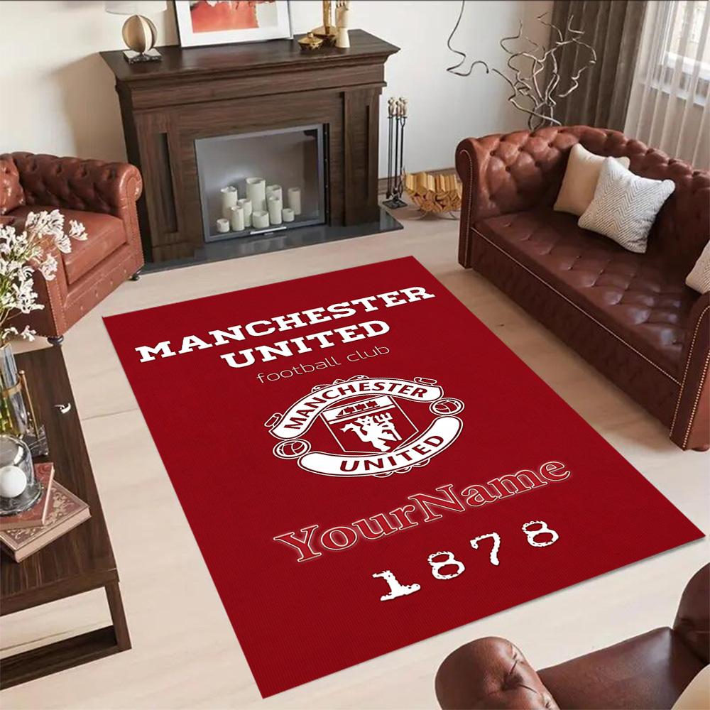 Manchester Personalized Text Carpet Perfect for Foyer Hallway Game Room Living Rooms Antislip Carpet Anime Office Decor