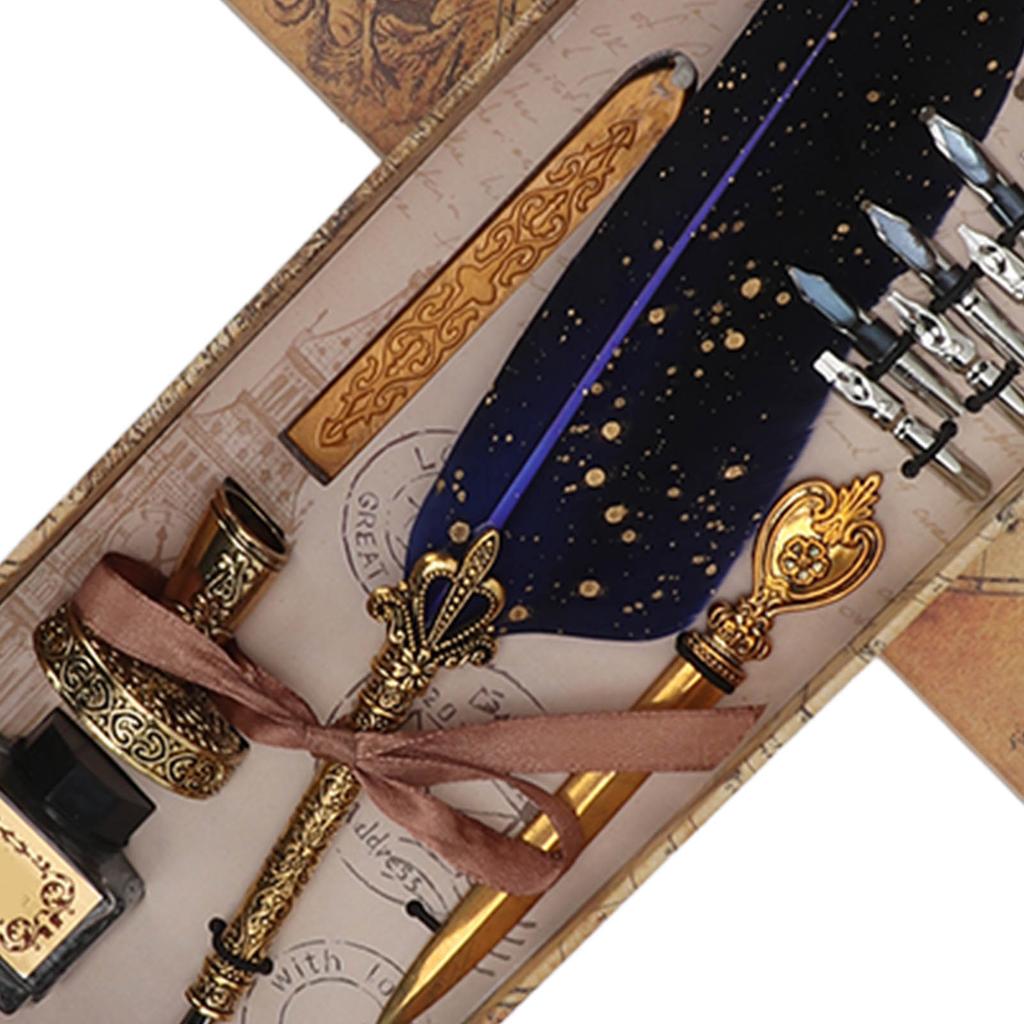 Quill Pen Set Exquisite Retro Smoothing Writing   Pen Caligraphy Pen Kit with Multiple Replacement Nibs