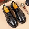 Spring and autumn trend men's business casual leather shoes lace-up big head formal men's leather shoes