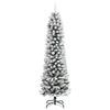 VidaXL Slim Artificial Christmas Tree with Flocked Snow 150 Cm PVC/PE, Artificial Christmas Tree, Artificial Tree, Ornament 4019686