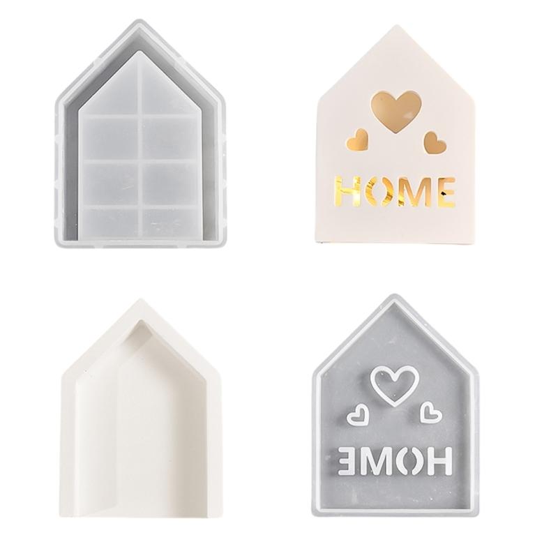 Multi Purpose House Ornament Mold Creative Hollow House Silicone Mold for DIY Storage Box and Ambient Light Homes Decors