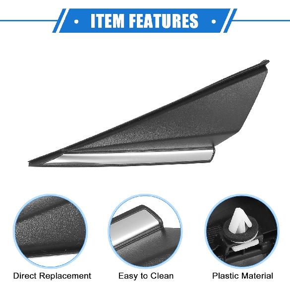2pcs Mirror Corner Triangle mudguard Cover Compatible for Hyundai Elantra 2014 2015 2016, Durable Plastic Black Silver Tone Front Left Right Side
