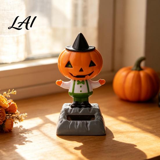 Kleines Geschenk für Autobesitzer Solare Halloween Armaturenbrettpuppe Tanzende Kürbisdekoration Gruseliger Geist Energiesparende Innenraumdekoration Figur