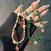 Chinese Style Phone Chain Handmade Beaded New Year Phone Strap Wrist Hanging Car Key Chain Pendant String for Women