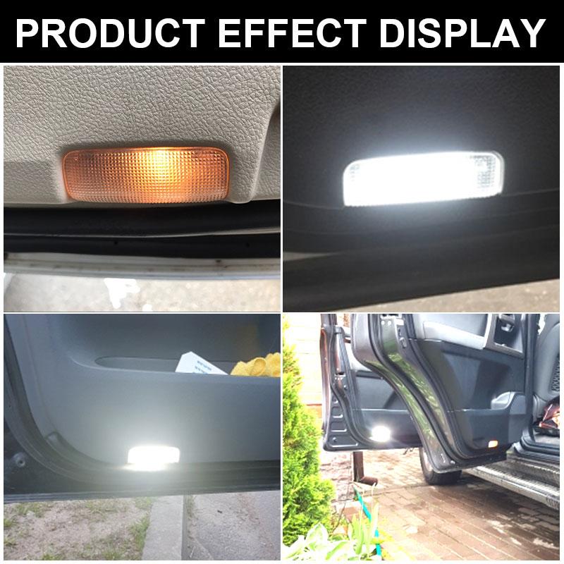 2PCS Fits For Toyota Land Cruiser 200 Series 150 Series Prado MK4 J150 For Lexus ES240 IS250 Led Door Courtesy Light Bulbs White Bulbs 7