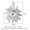Sun Evil Eye Mirror Polished 316 Stainless Steel DIY Charm Moon Hamsa Hand Zircon Jewelry Star Heart Necklace Pendant