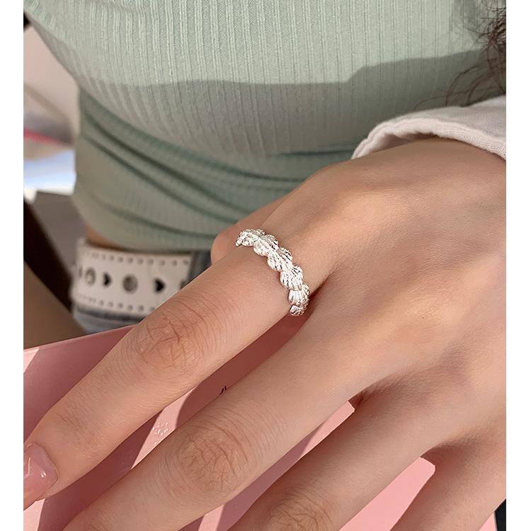 Sam Panda 925 Silver Simple Ring For Women Fine Jewelry Finger Adjustable Open Vintage Big Ball Ring For Party Birthday