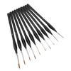10Pcs Detail Paint Brushes Set Ergonomic Handle Soft Nylon Good Adsorbability Wide Application