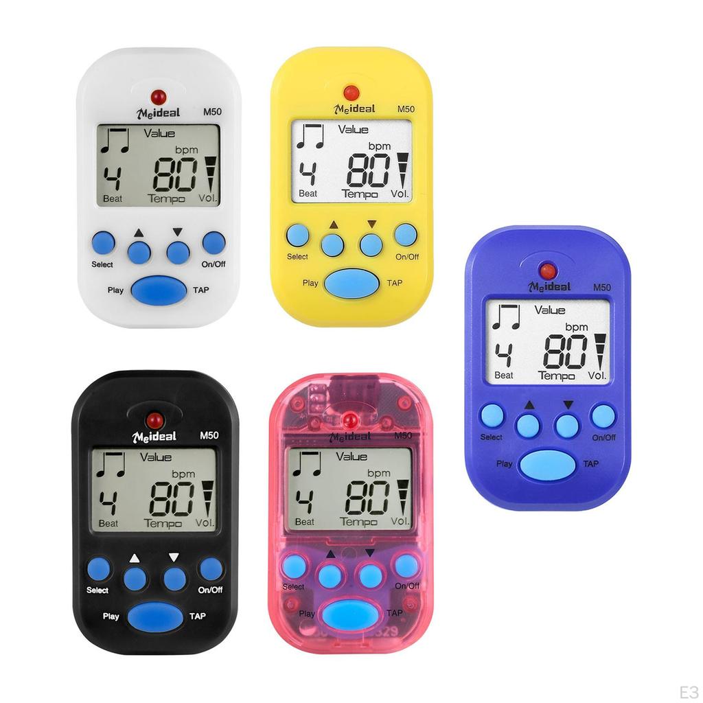 Mini Digital Metronome Beat Tap Volume Adjustable Lightweight Durable Portable Clip On for Drum