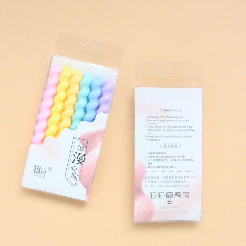 Romantic Heartstrings Macaron Color Thread Candle Birthday Cake Candle Party Candle Decoration Small Fresh