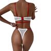 Sexy Color Block Embroidered Lingerie: Transparent Push-Up Two-Piece Set