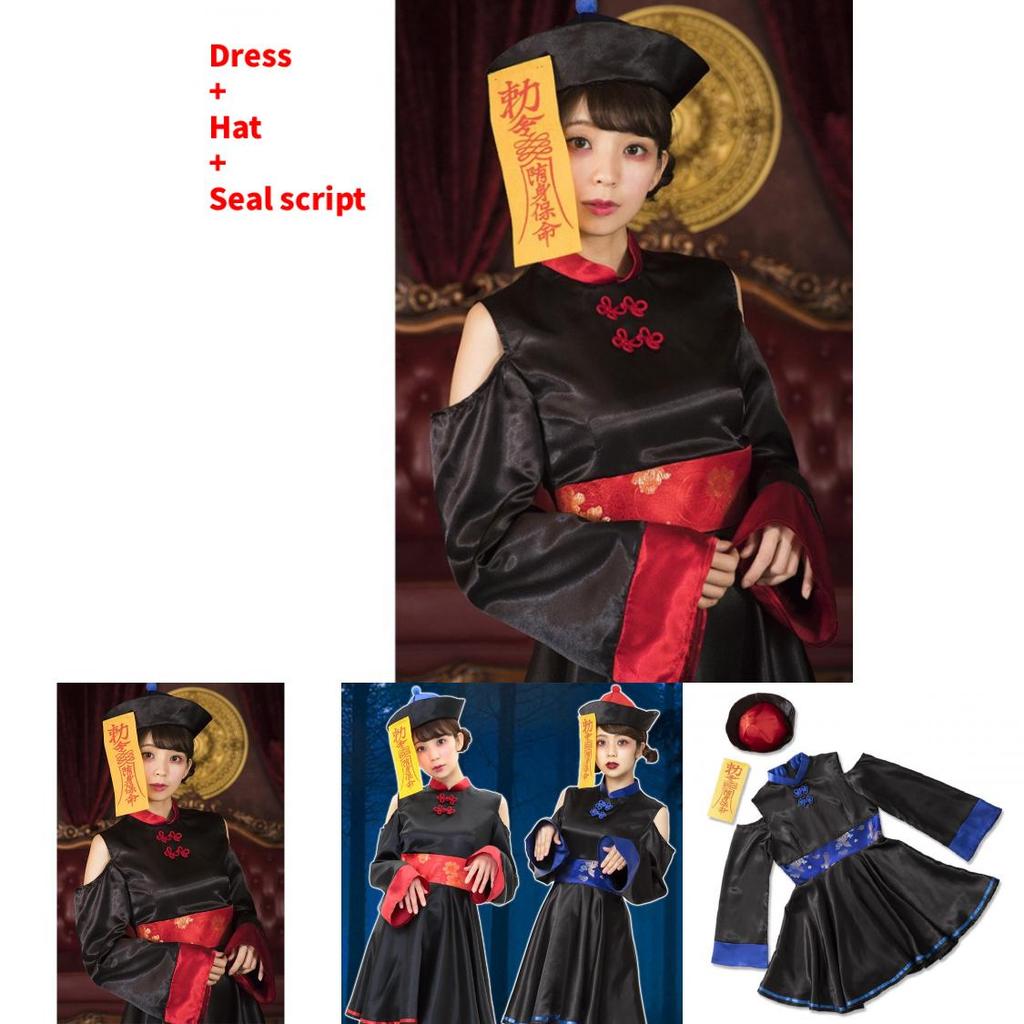 Japanese Inspired Vampire Costume With Unique Print For Halloween And Theater Events