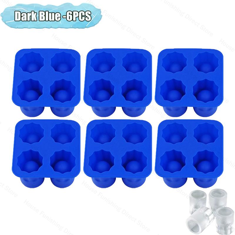4 Cup Shape Silicone Ice Cube Mold Tray Summer Bar Party DIY Cold Drink Ice Compartment Mold Ice Cup Ice Cube Tray Kitchen Tool